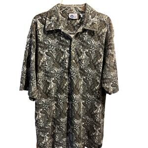 Arizona Jean Co. Men’s M Floral Short Sleeve 1/4 Button Cotton Hawaiian Shirt